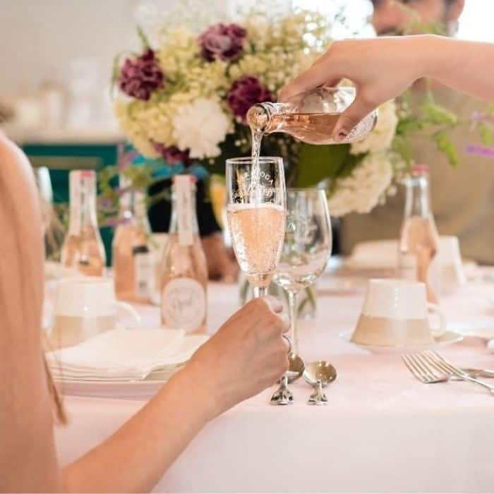 woman drinking Saratoga Sparkling rose